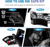Emalla 303Pcs Tattoo Ink Caps Kit with 3 Cap Holders 300 Caps 8/11/15mm view 6