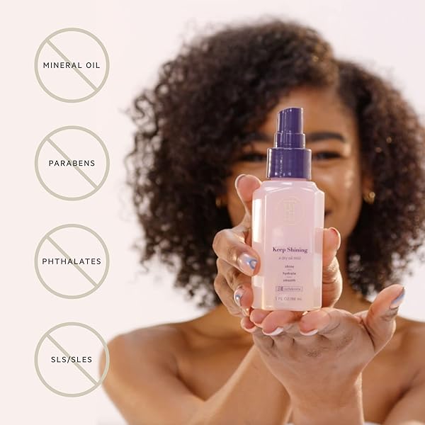 TPH BY TARAJI KEEP SHINING DRY OIL MIST FOR COILY & CURLY HAIR | PROTECTIVE GLOSS & HAIR SHINE SPRAY HELPS REDUCE THE LOOK OF SPLIT OF ENDS | CRUELTY FREE, VEGAN HAIR SPRAY FOR WOMEN & MEN, 3 FL OZ