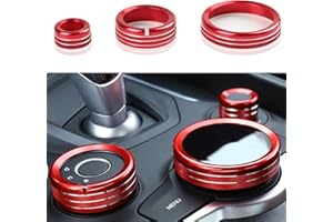 HENGYUESHANG 3PCS Car Multimedia Knob Cover Sticker Decal Interior Trim fit for Alfa Romeo Giulia Stelvio 2016 2017 2018 2019 Interior Accessories