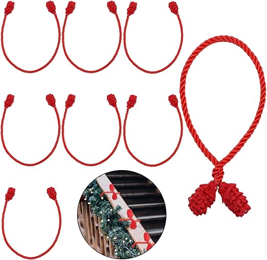 Cooraby 8 Pieces Red Decorative Garland Ties Garland Flexible Ties