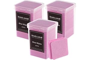 Lint Free Nail Wipes, 600 PCS Eyelash Extension Glue Wipes, Lash Glue Cleaning Pads, Cotton Pads for Cleaning Tweezers and Gl