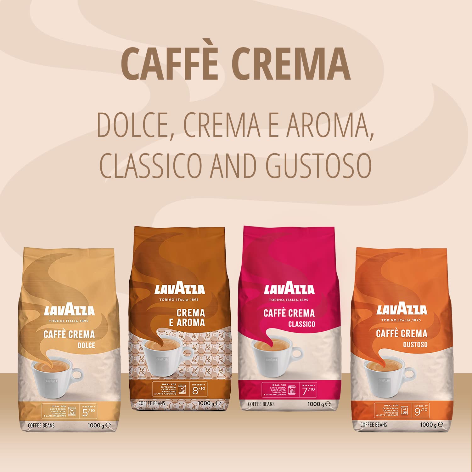 Lavazza, Caffè Crema Classico, Arabica & Robusta Kaffeebohnen, Ideal für Espressomaschinen, mit Aromanoten von Getrockneten Früchten, Starker Geschmack, Intensität 7/10, Mittlere Röstung, 1 Kg 8