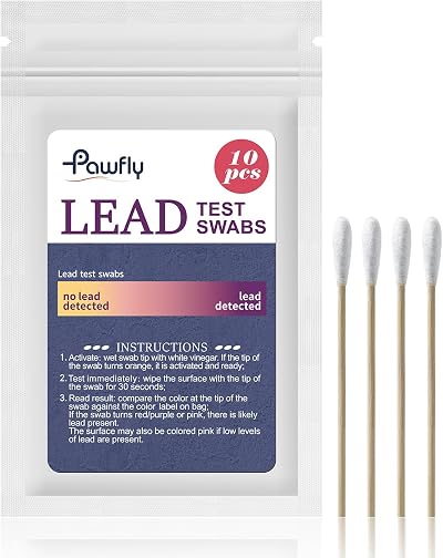 Pawfly Lead Test Kit 10 Pcs Instant Vinegar Swabs 30 Sec Results