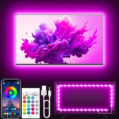 Tyute TV LED Lights 4M Backlight RGB 16M Colors APP Remote Music Sync 40-65 Inch