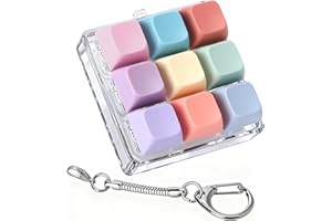 Axlksia Keyboard Fidget Toy, Fidget Clicker Keyboard Fidget Keychain, Button Fidget Gifts for Adults to Relieve Stress and Pass Time (Style C)