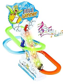 Shanaya toys Funny Penguin Race Track Twinkling Lights & Music Battery Operated Toy