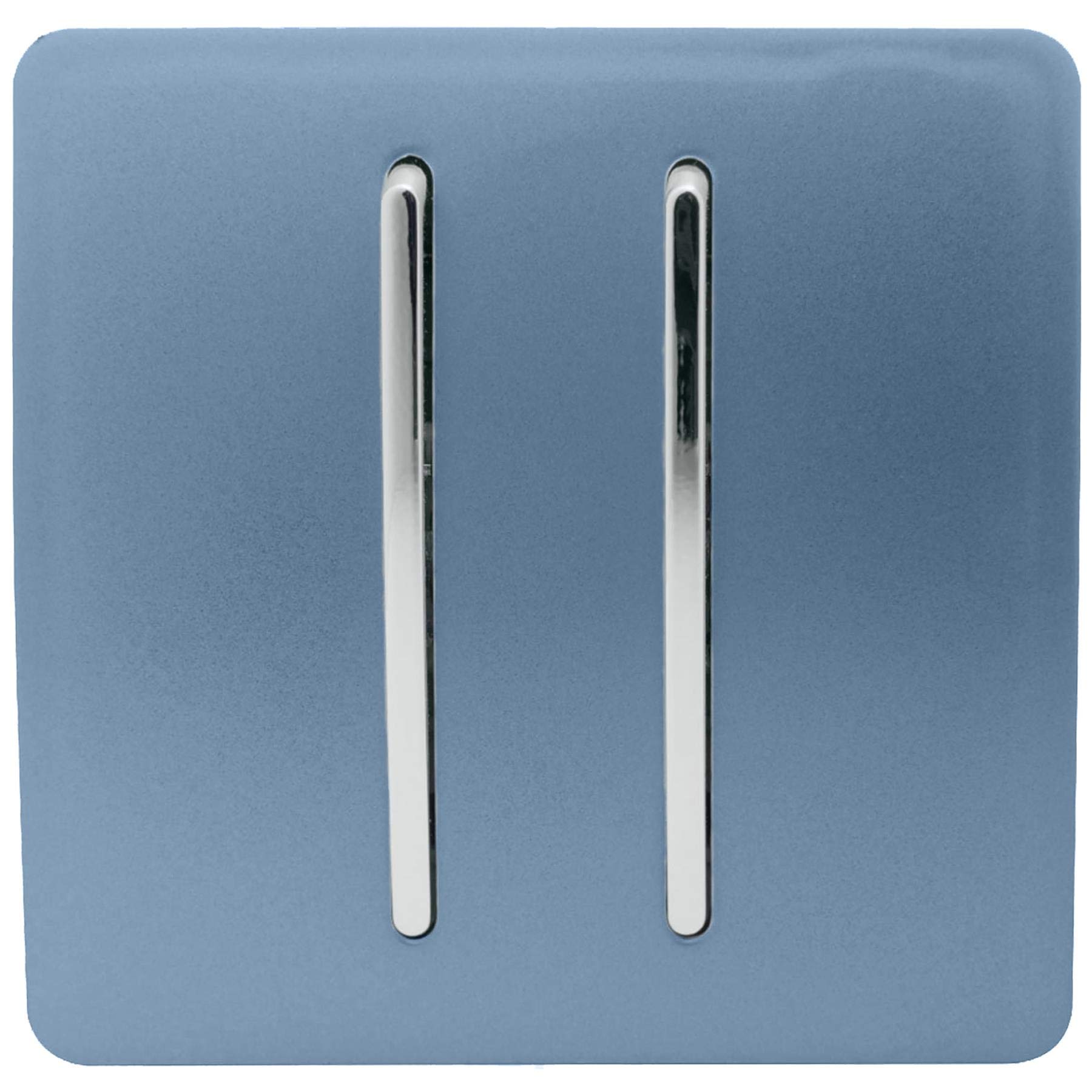 Trendi 2 Gang 1 Way Artistic Modern Glossy 10 Amp Rocker Tactile Light Switch