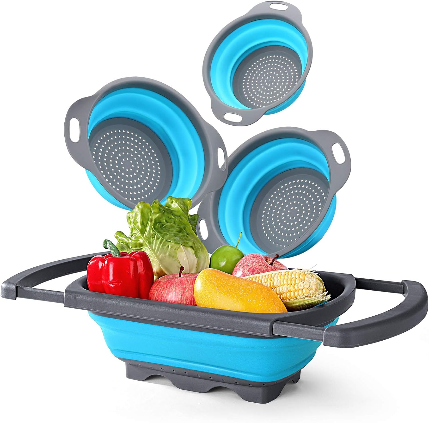 Syntrific Silicone Collapsible Colander Set of 4Includes