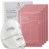 OZILUXE Bio-Collagen Real Deep Hydrogel Face Mask 4-Pack 34g, Korean Overnight Collagen Mask with Hyaluronic Acid, Niacinamide for Glass Skin, Firming, Hydrating, All Skin Types