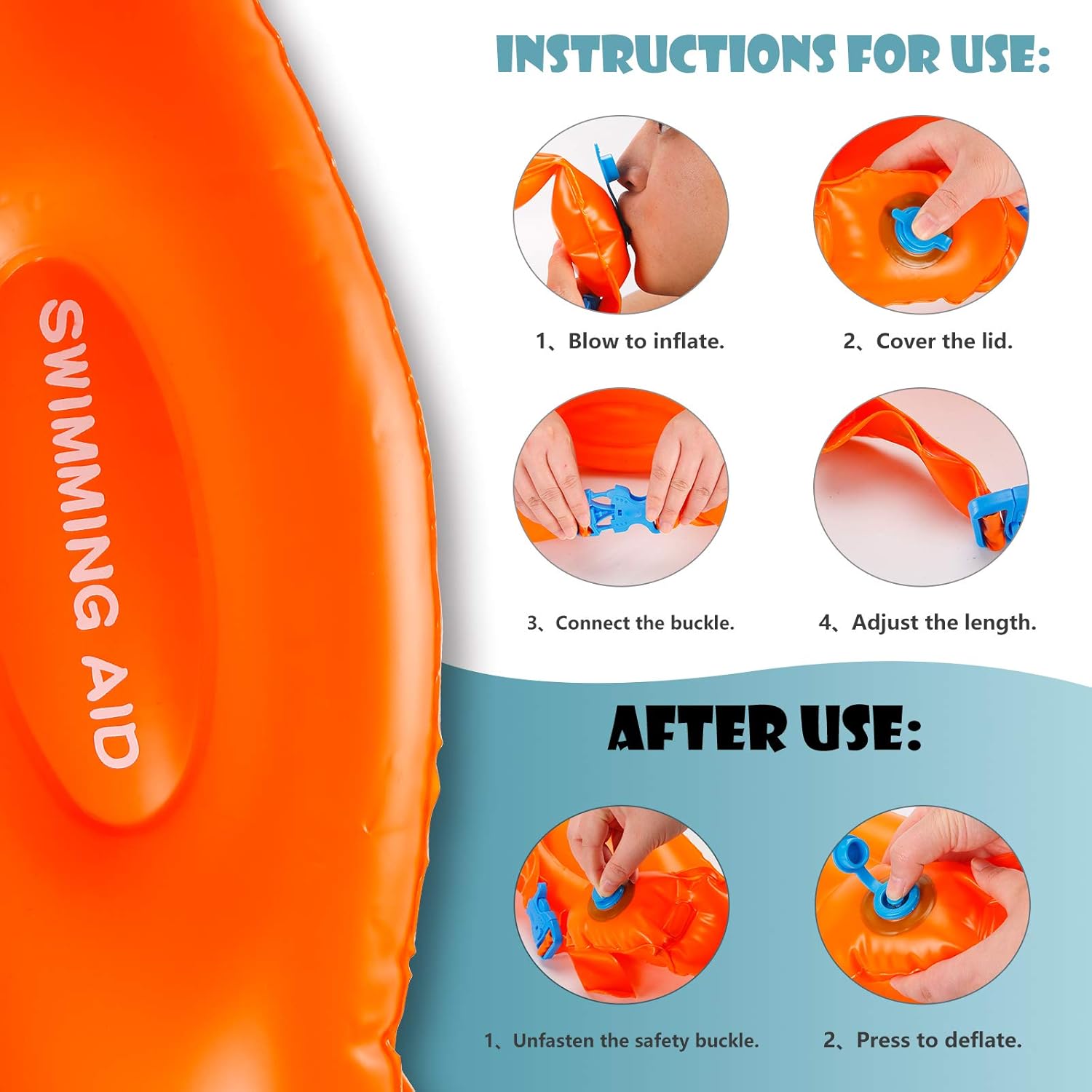 Swim Belt for Kids Adults, 3pcs Inflatable Safety Swim Training Aid Floatation Belt, Portable PVC Buoyancy Belt Pool Float for Swim Learning Beginners: Sports & Outdoors
