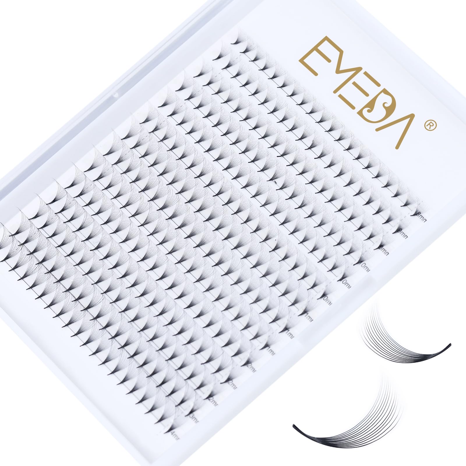 280Pcs 10D Pre made Fan Eyelash Extensions D curl 0.07mm Mixed 8-14mm 10D Russian Volume Lash Extensions Premade Lash Fans 10D Cluster Lashes 0.07 D curl(10D 0.07-D-mix)