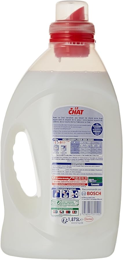 Le Chat Sensitive Laundry Liquid Detergent 1 875 L 25 Washes Pack Of 2 Amazon Co Uk Health Personal Care