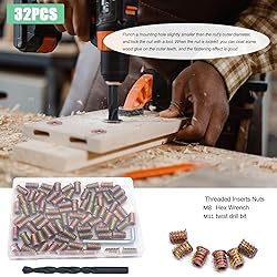 Twidec/32PCS 5/16"-18 Threaded Inserts for Wood
