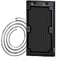 DIYhz 12 Pipe Aluminum 240mm CPU PC Water Cooling Radiator, 120mm Fanless, DC12V Black