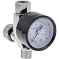 TCP Global Air Adjusting Valve Regulator (1/4" NPT) with Gauge - Air Pressure Regulator for Spray Guns and Pneumatic Tools
