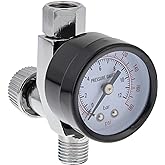 TCP Global Air Adjusting Valve Regulator (1/4" NPT) with Gauge | Air Pressure Regulator for Spray Guns and Pneumatic Tools