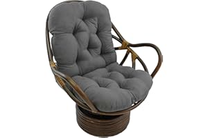 Blazing Needles Microsuede Tufted High Back Chair Cushion, 1 Count (Pack of 1), Steel Grey