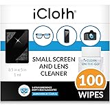 iCloth ic100-FBA Lens and Screen Cleaner Pro-Grade Individually Wrapped Wet Wipes, Wipes for Cleaning Small Electronic Device