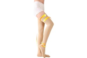 TOFLY® Medical Thigh High Compression Stockings for Women & Men, Closed Toe, Opaque, Firm 20-30mmHg Graduated Compression Socks with Silicone Band, Support for Varicose Veins, Edema, Travel,Beige XL
