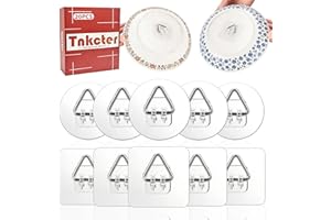 20 Pack Invisible Adhesive Plate Hangers, Plate Hangers for The Wall, Supports 8-10 Inch Decorative Plates, Art & China, Secu