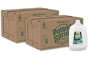Poland Springs Brand Distilled Water (2 Cases of 6-Pack 1 Gallons; 12 Total Gallons)