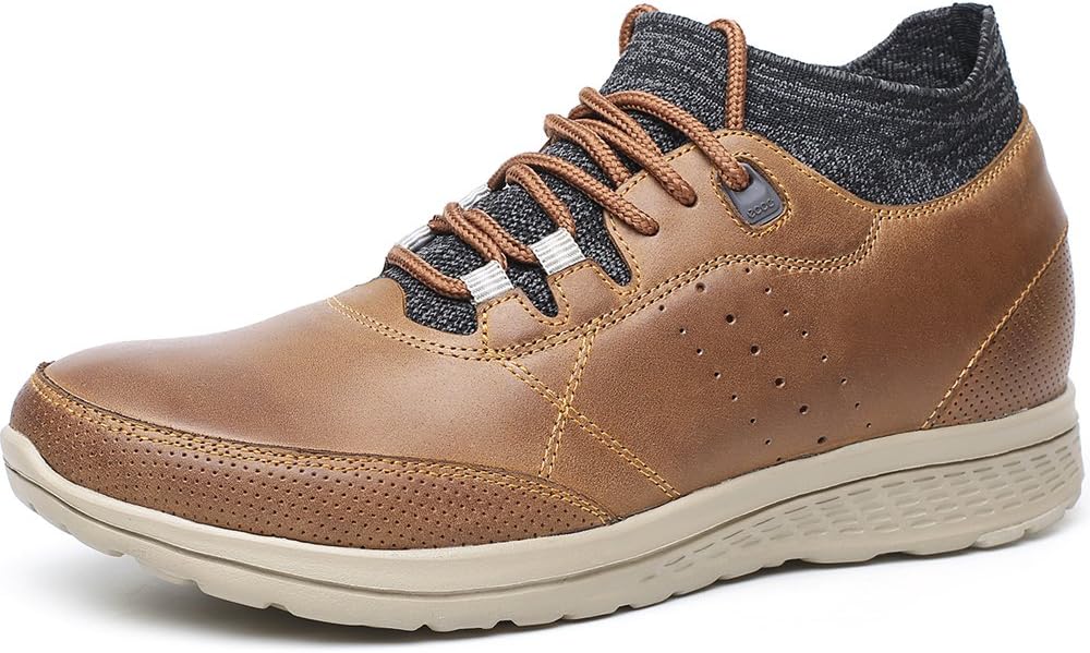 CHAMARIPA Elevator Shoes Mens Suede Casual Boat Shoes Height Increasing Shoes - 3.54 inches Taller - H71X27V012D