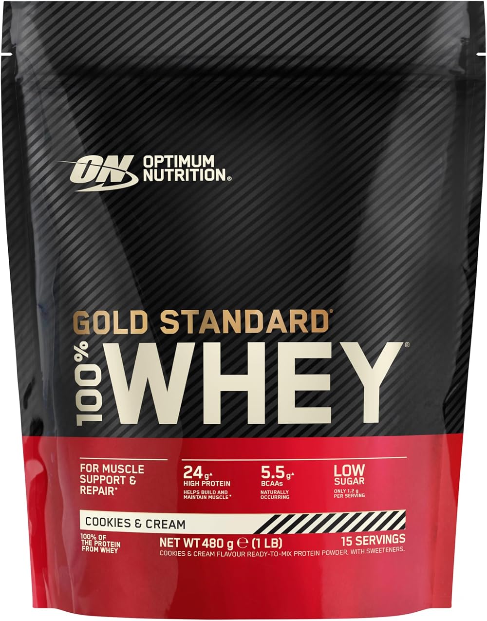 Optimum Nutrition Gold Standard 100% Whey Cookies & Cream 480g 15 Servings