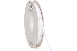 Ribbli Double Faced White Satin Ribbon,1/8” x Continuous 50 Yards,Use for Bows Bouquet,Gift Wrapping,Floral Arrangement