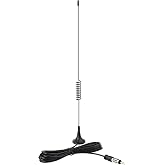 Bingfu Universal Car Stereo FM AM Radio Antenna Magnetic Base Aerial for Vehicle Truck SUV Truck RV Marine Boat Car Stereo Audio Radio Head Unit CD Media Receiver Player