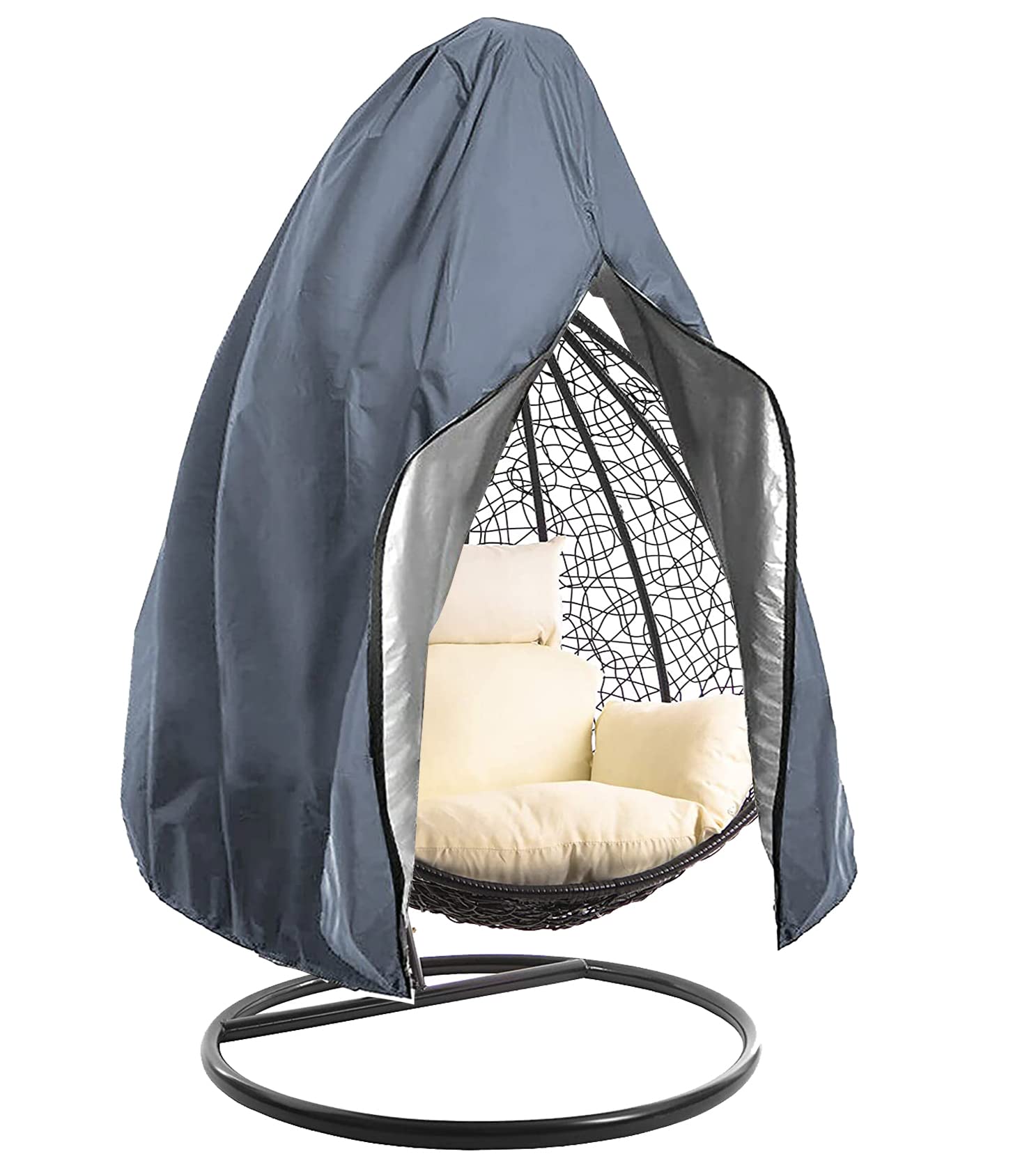 Emwel 190x115cm Hanging Chair Cover - Egg Swing Chair Cover, Outdoor Waterproof Windproof Durable Heavy Duty Garden Furniture Protector