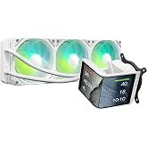 TRYX Panorama SE 360mm AIO White Curved Screen GIPHY Built-in Asetek 280w | 6.67'' AMOLED, 2K 60Hz, Rotatable, KANALI Highly Customizable, ROTA ARGB Fans, Whisper Quiet, Intel LGA 1851/1700 AMD AM5/AM4