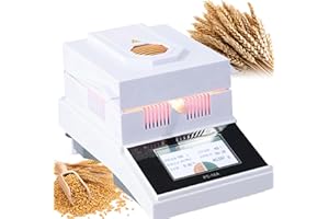 Lab Halogen Moisture Analyzer Tester, Moisture anlyzer English Menu Balance Meter 0.01% Readability 1mg 3 Drying Modes,Touch 