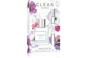 Clean Beauty Perfume Duo, Full & Travel Size, Fresh Laundry Warm Cotton Scent, Strawberry Fields Juicy Berry Notes, Layering, Giftable Fragrance Set