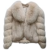 OFURTEBUY Genuine Real Fox Fur Jacket Women Winter Warm Natural Fox Fur Turn-Down Collar Cropped Coat