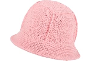 kozinu Crochet Bucket Hat for Women Knitted Beanies Cap Handmade Foldable Floppy Beach Hat Fashion Fishing Hat