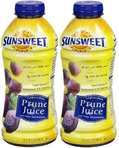 Smiling Sweets Sunsweet Prune Juice 32 Ounce (Pack of 2) in