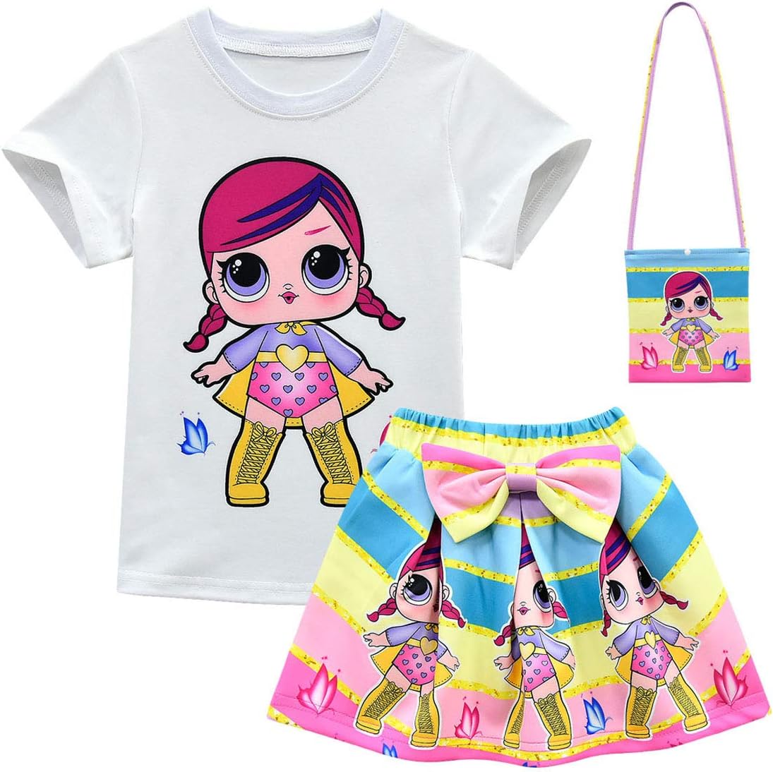 ALAMing Girl Short Sleeve T-Shirt LOL Surprise Doll Girls Childrens Music Clothes