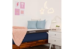 Sleepyhead College Dorm Room Essential Gel Infused Mattress Topper Twin XL, Thick, Cooling Memory Foam Mattress Topper, Washable Cover, 3'' Gel Mattress Pad, 38x80 inches