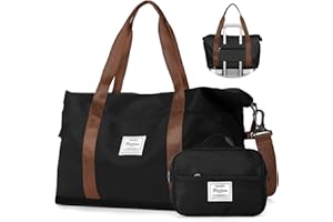 WONHOX Travel Duffel Bag, Sports Tote Gym Bag, Shoulder Weekender Overnight Bag for Women