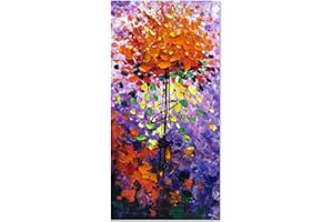 Yotree Paintings, 24x48 Inch Paintings Brilliant flowers Oil Hand Painting 3D Hand-Painted On Canvas Abstract Artwork Art Wood Inside Framed Hanging Wall Decoration Abstract Painting