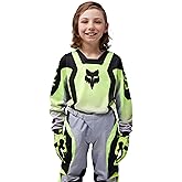 Fox Racing Youth 180 Motocross Dirt Bike Jersey, Fluorescent Yellow Lean, X-Large