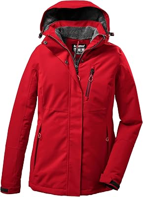 KOW 140 WMN Jckt Chaqueta de invierno con capucha desmontable, rojo, 44 para Mujer
