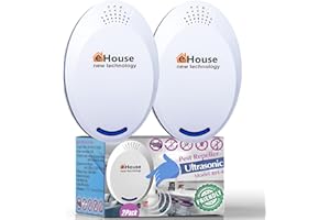 EHOUSE BH-4, Ultrasonic Pest Repeller - Electronic & Ultrasound, Indoor Plug-in Repellent - Get rid of - Rodents, Mice, Squirrels, Bats, Insects, Bed Bugs, Ants, Fleas, Spiders, Roaches (Purple, 2 Pack)