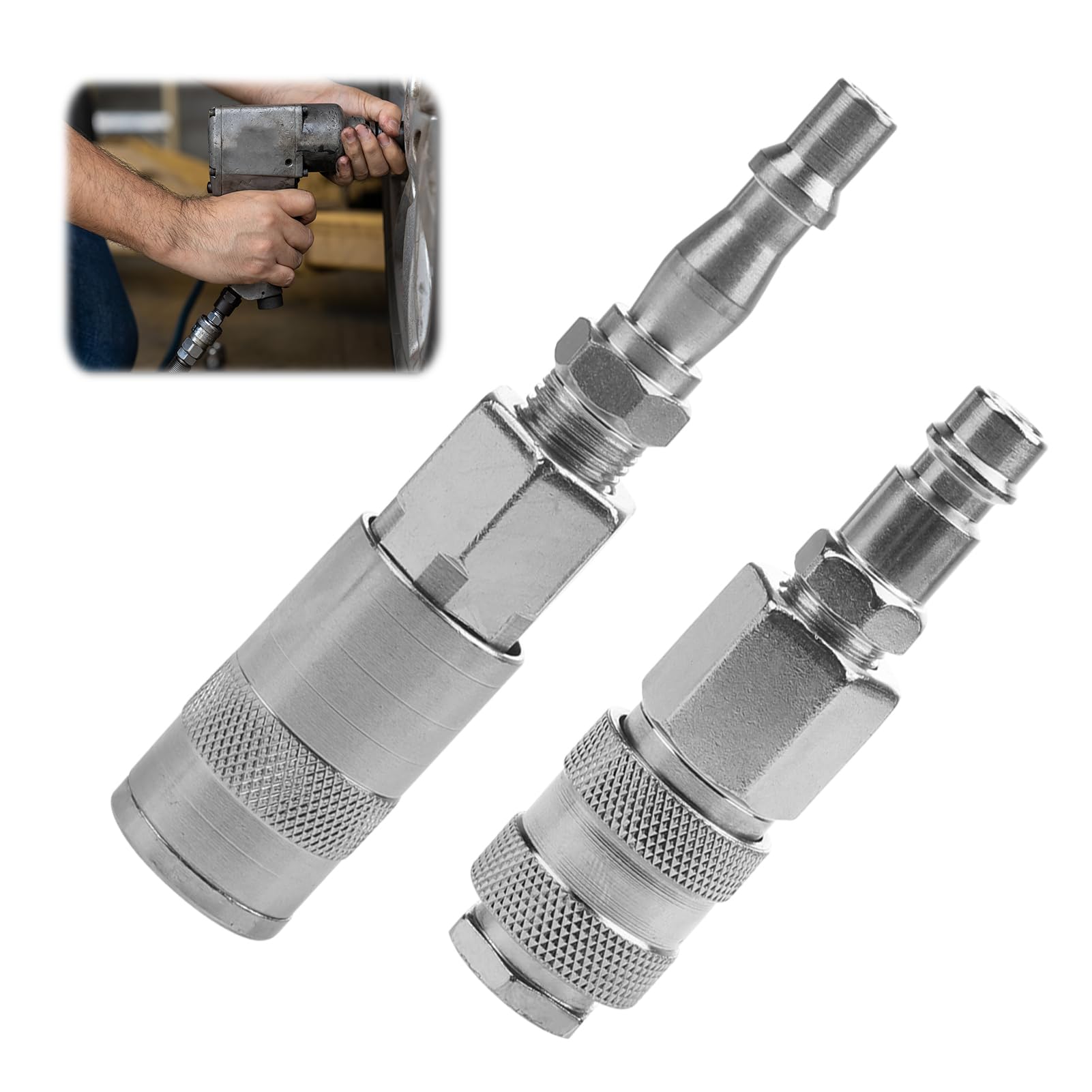 SMCEHEYA Air Line Fitting Adapter - 4pcs 1/4" BSP Connector Couplings - Female & Male Fittings - Euro & PCL Conversion Adapters for Compressor