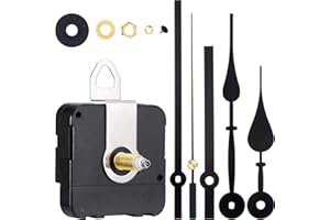 HICARER High Torque Long Shaft Clock Movement Mechanism Wall Quartz Clock Mechanism Kit with 2 Different Pairs of Hands Clock DIY Repair Parts Motor Replacemen(Color Set 1, Shaft Length 4/5 Inch/ 20 mm)