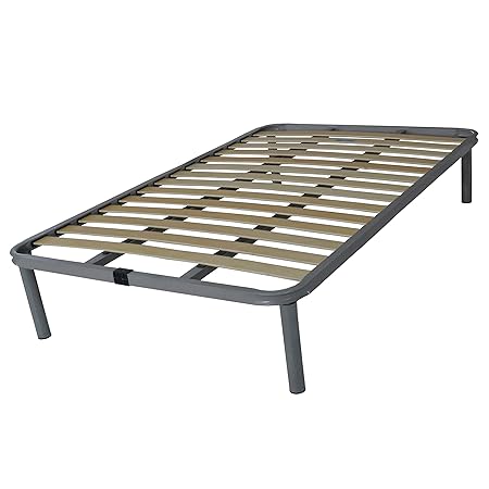 Somnussana Rete In Ferro Con Piedi E Doghe In Legno Cm120x190 H35 X Materasso Una Piazza E Mezza