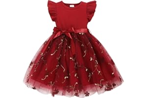 Sinhoon Toddler Girl Tulle Dress Summer Ruffle Sleeveless Baby Girl Fashion Casual Dresses 1-6Y