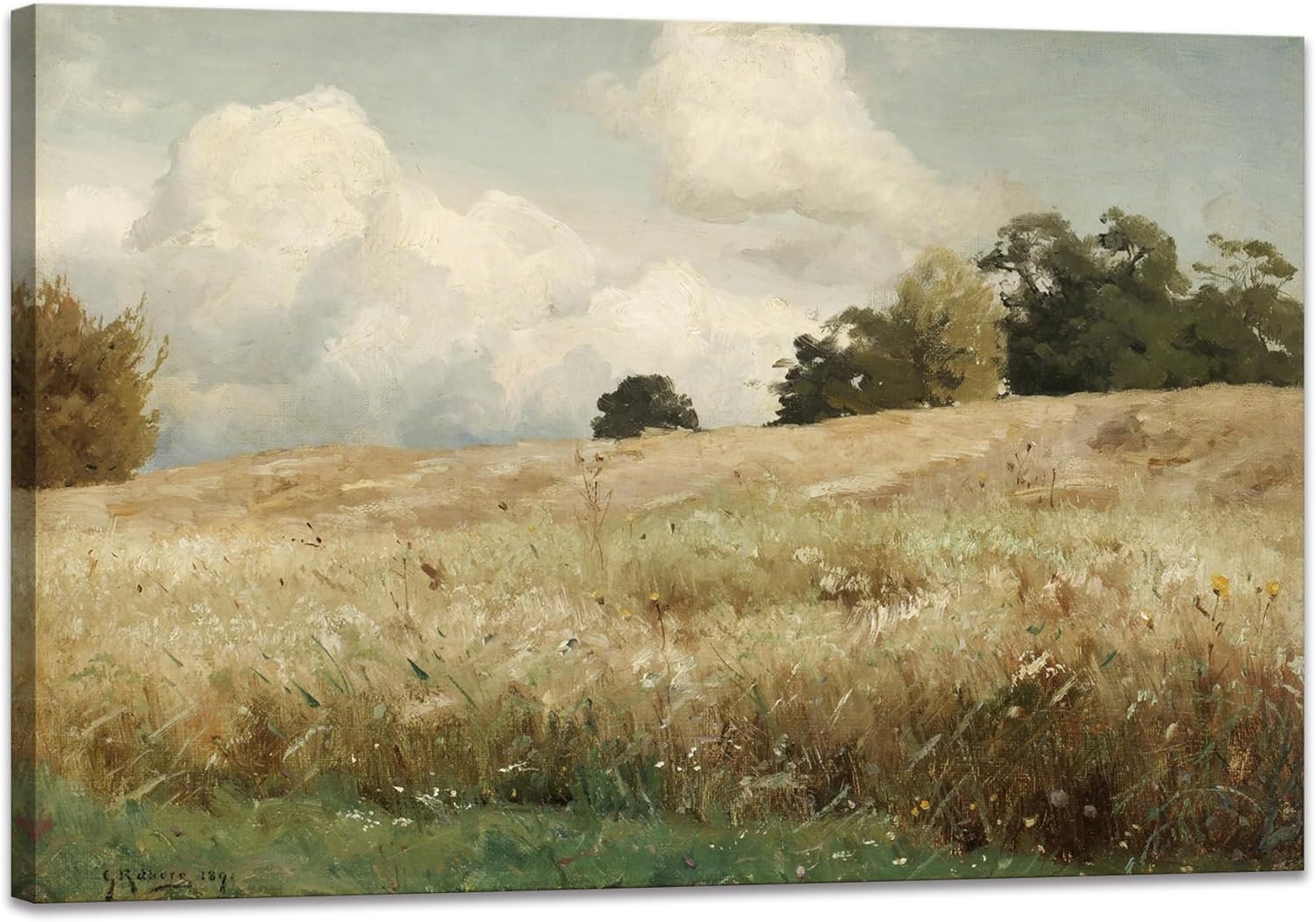 Paintings - Van Gogh Canvas Wall Art Forest Countryside Artwork for Walls Bathroom Landscape Relax Calm Prints Pictures Posters Framed for Living Room Office 12x16inch