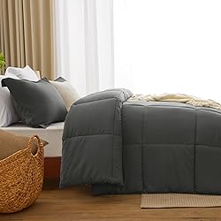 CozyLux Queen Comforter Set - Dark Grey Comforter