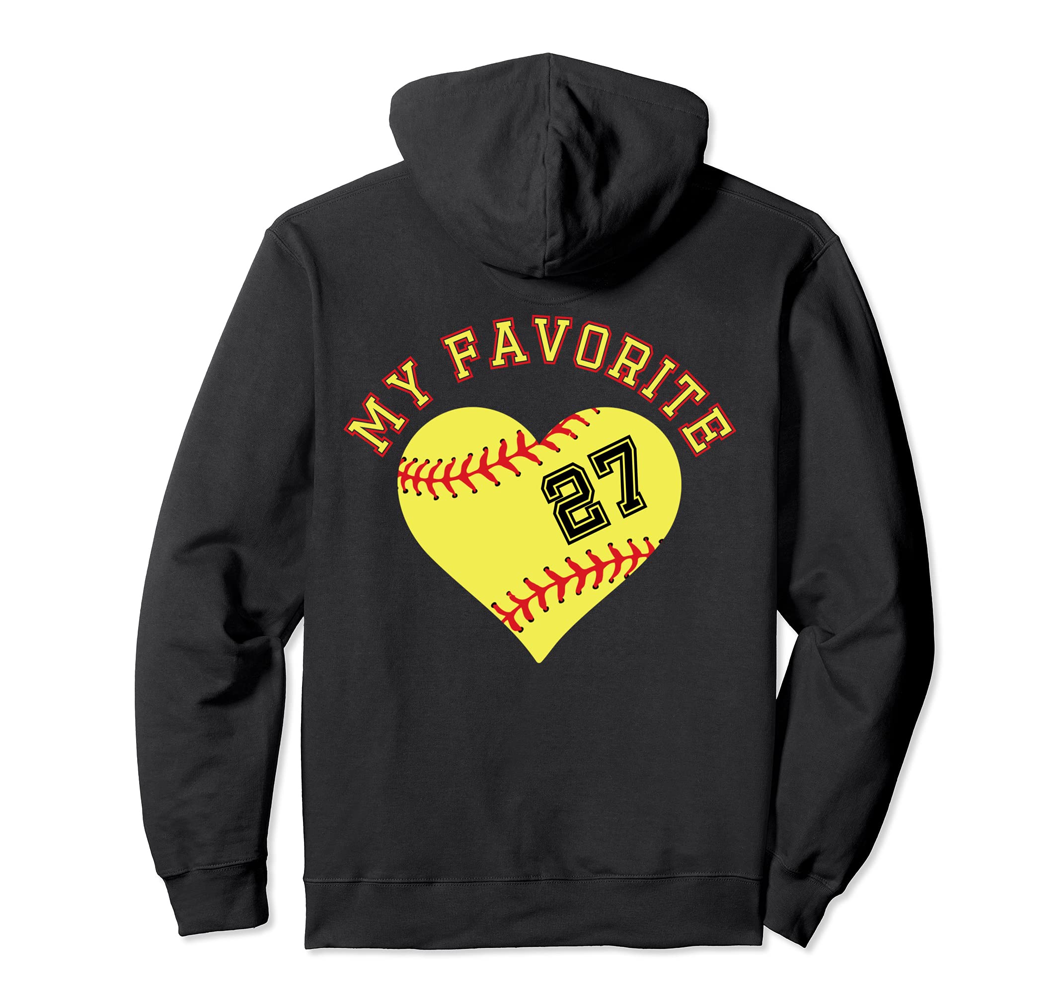 Softball Player 27 Jersey Outfit No #27 Sports Fan Pullover Hoodie